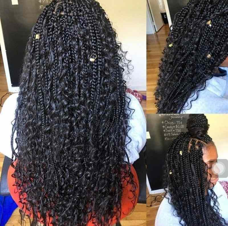 Beautiful Messy Goddess Box Braids Hairstyles 2023/2024