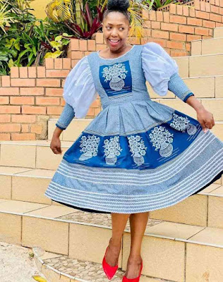 50 Beautiful Shweshwe Dress Designs for Ladies - Claraito's Blog