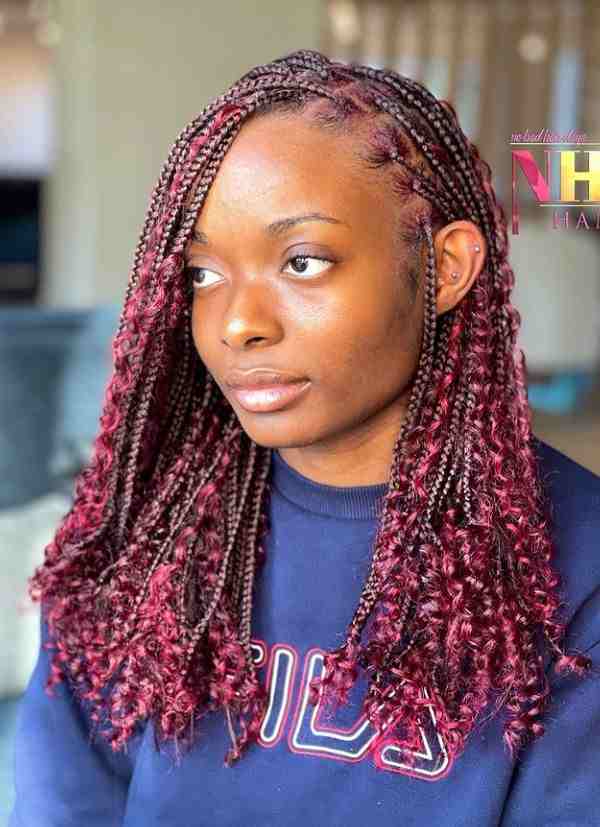 43 Burgundy Braids Hairstyles for Black Ladies - Claraito's Blog