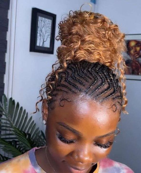 Simple Braided Updo Hairstyles for Black Hair - Protective hairstyles