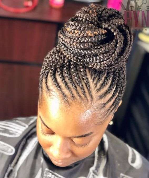 Simple Braided Updo Hairstyles for Black Hair - Protective hairstyles