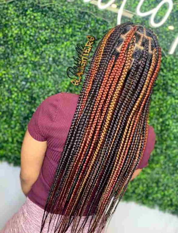 40 Mixed Color Box Braids Ideas Best Combination Claraitos Blog