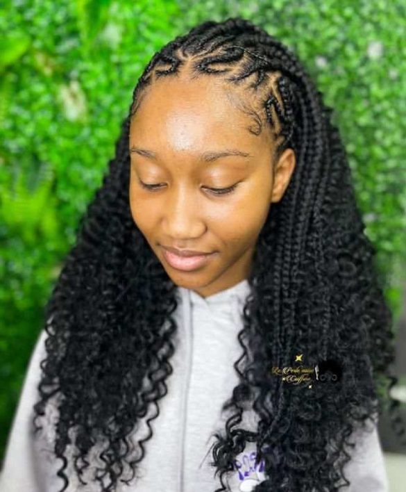 40 Beautiful Half Cornrows Half Curls Hairstyles - Styles to Try ...