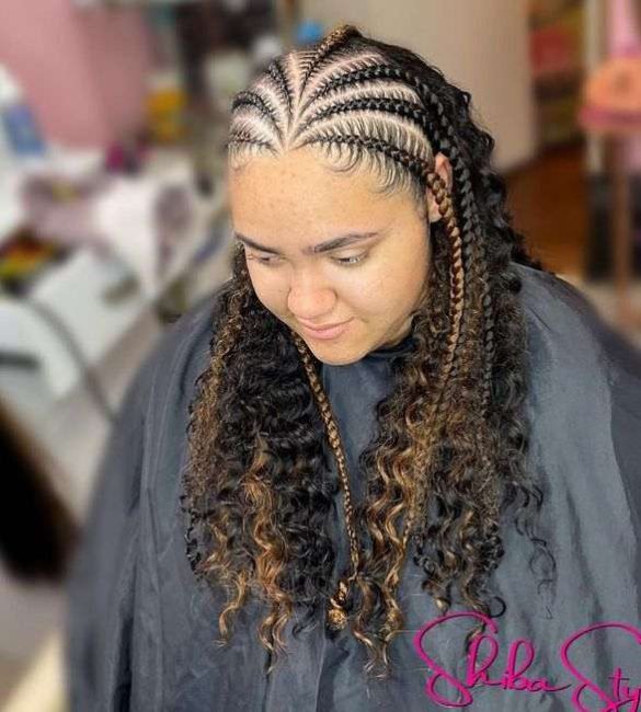 40 Beautiful Half Cornrows Half Curls Hairstyles - Styles to Try ...